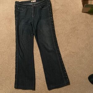 Rhinestone leg jeans